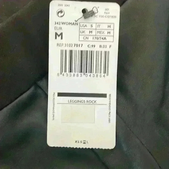 Mango Faux Leather Front with Ruched Knees Size Medium NWT  - Picture 6 of 6